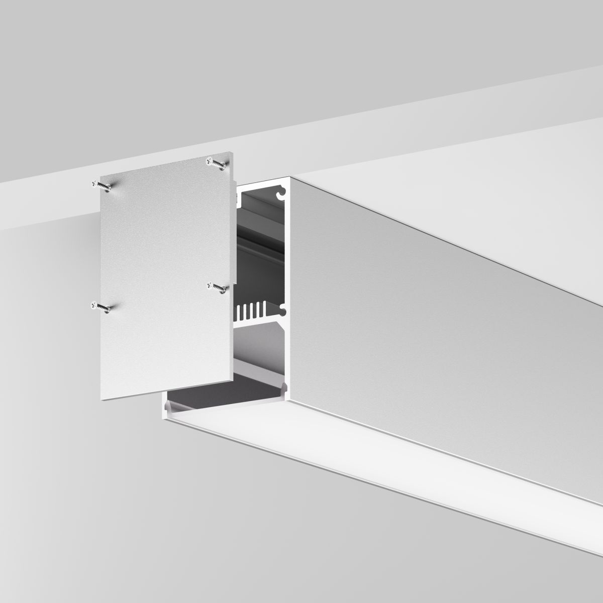 Профиль накладной-подвесной 50х70 (Серебро, 2 м) Maytoni ALM-5070-S-2M