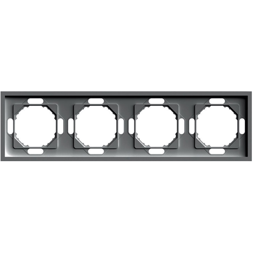 Рамка 4-местная Stekker Эмили PFR00-5004-09 антрацит soft touch 49939