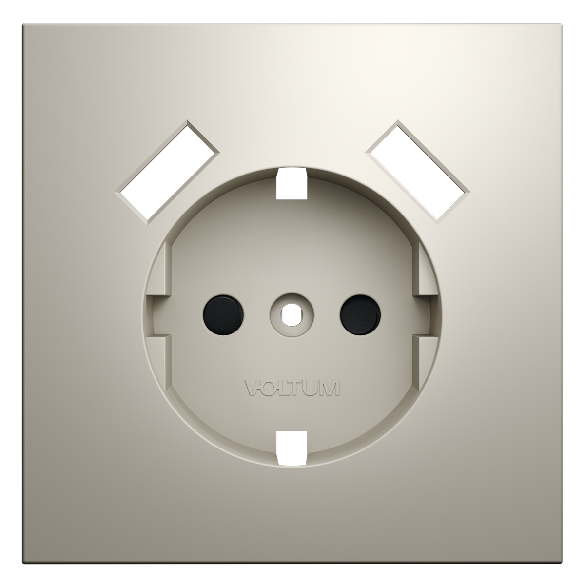 Накладка для розетки с заземлением и защитными шторками, с USB A+A Voltum S70 (кашемир) VLS000903