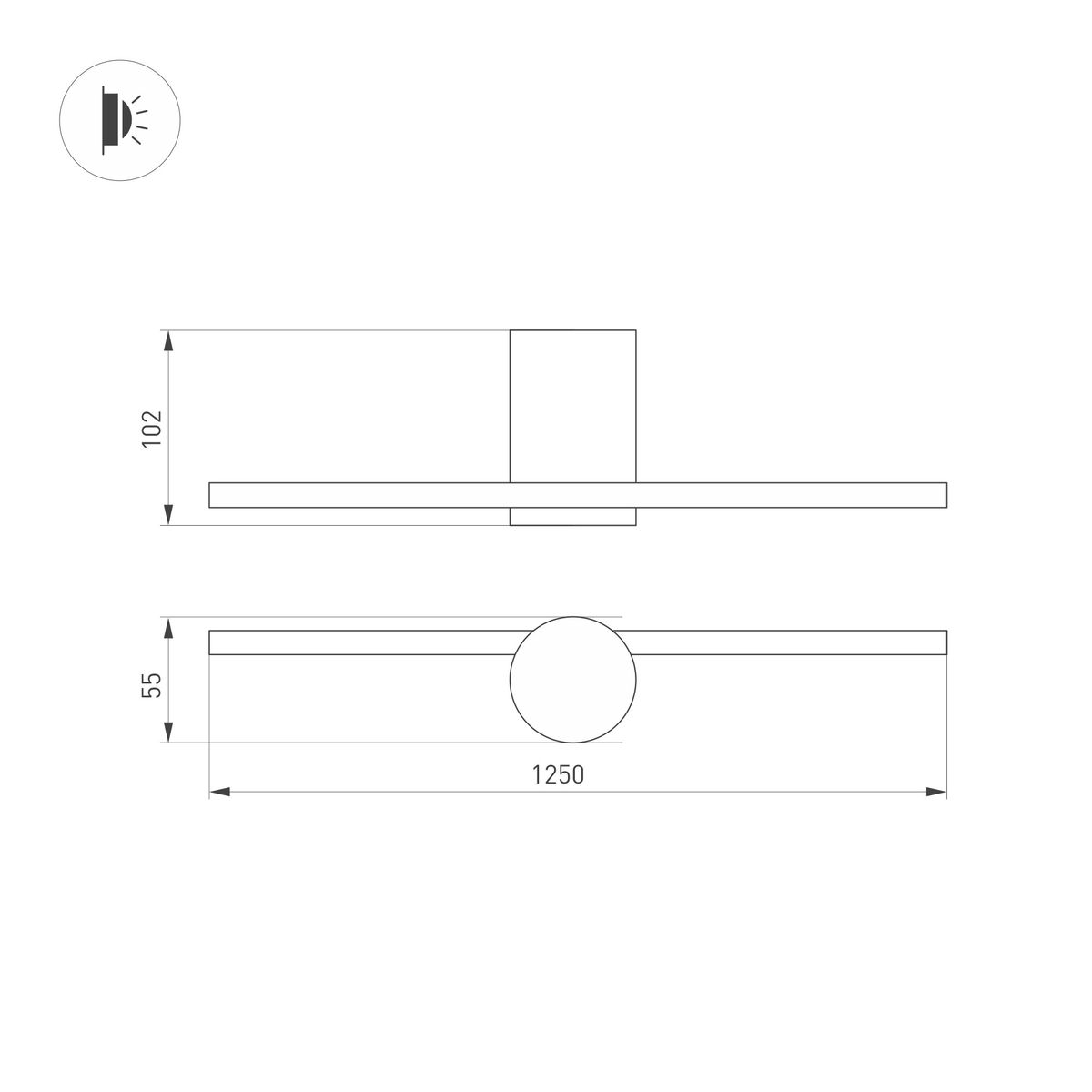 Настенный светильник Arlight SP-Vinci-M-S1200x55-12W Day4000 036930