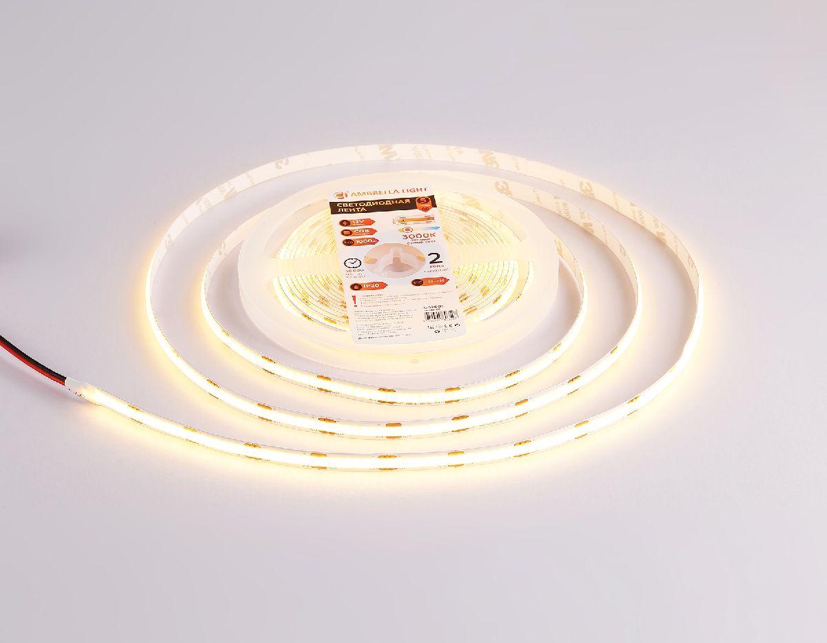 Светодиодная лента Ambrella Light LED Strip 12В COB 10Вт/м 3000K 5м IP20 GS2601