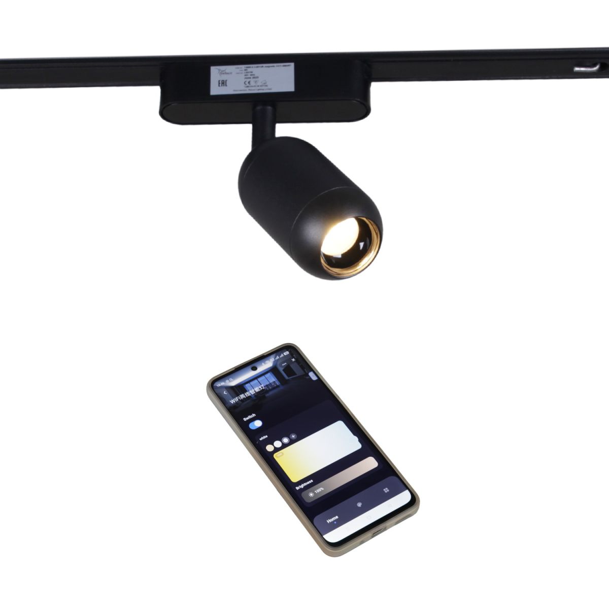 Трековый магнитный светильник потолочный (CCT+SMART) Reluce 13009-9.3-001UR magnetic Led7W BK CCT+SMART