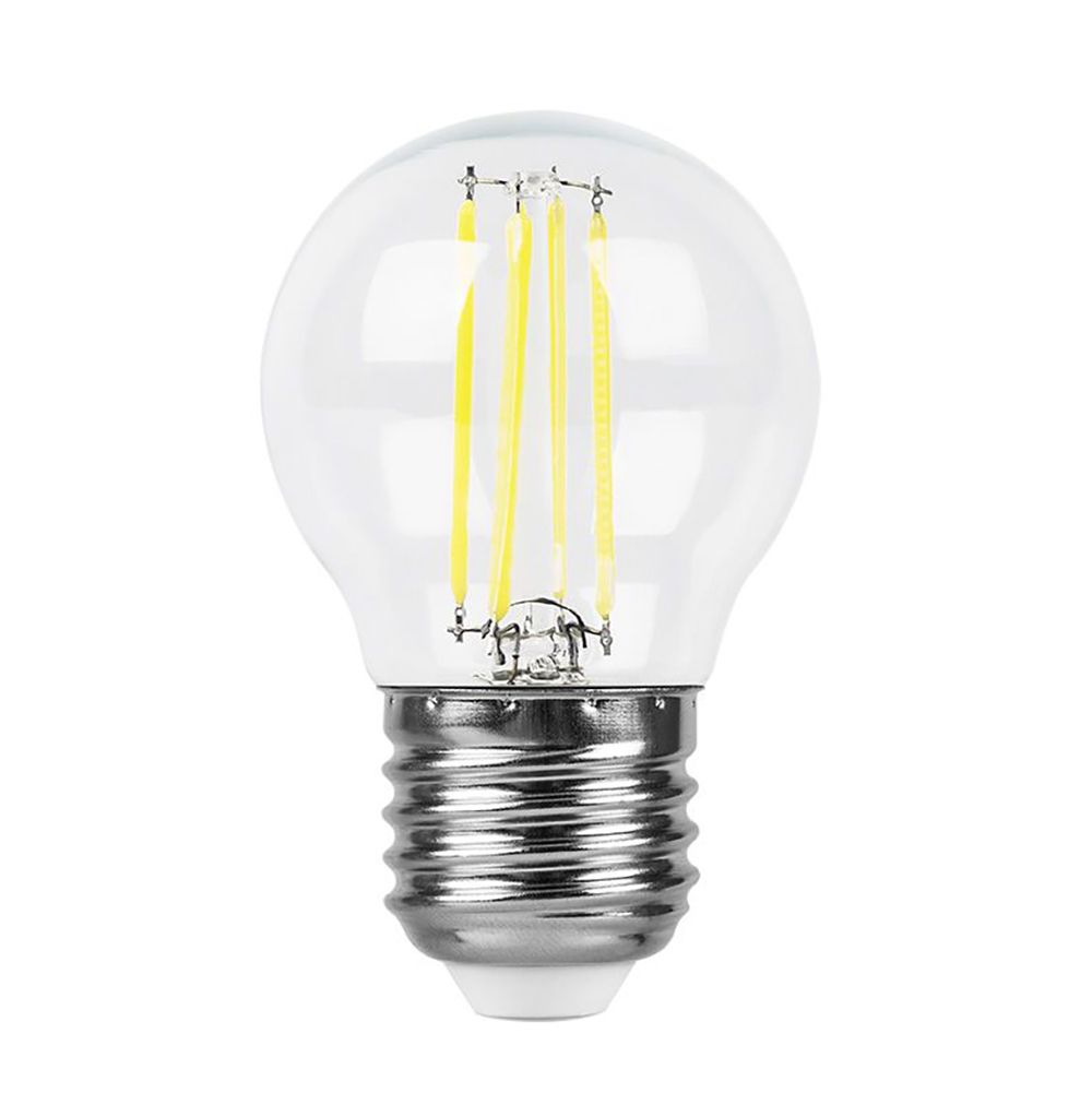 Лампа светодиодная филаментная Feron E27 7W 6400K прозрачная LB-52 38222