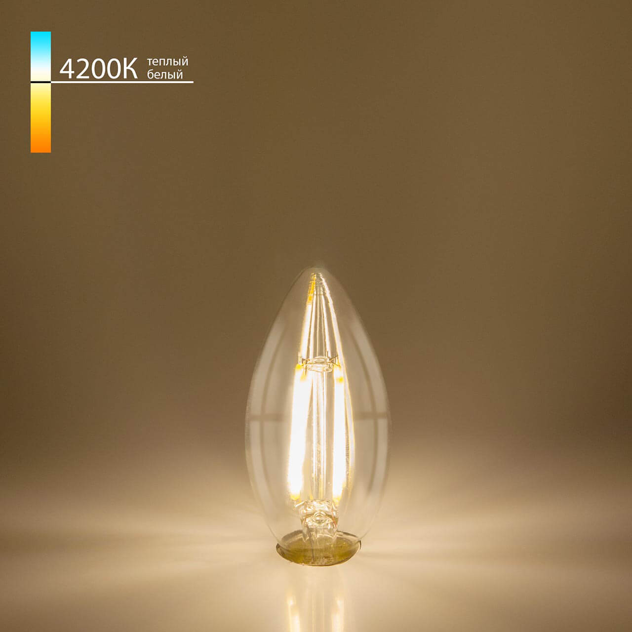 Лампа светодиодная филаментная диммируемая Elektrostandard E14 5W 4200K свеча прозрачная 4690389140990 в #REGION_NAME_DECLINE_PP#