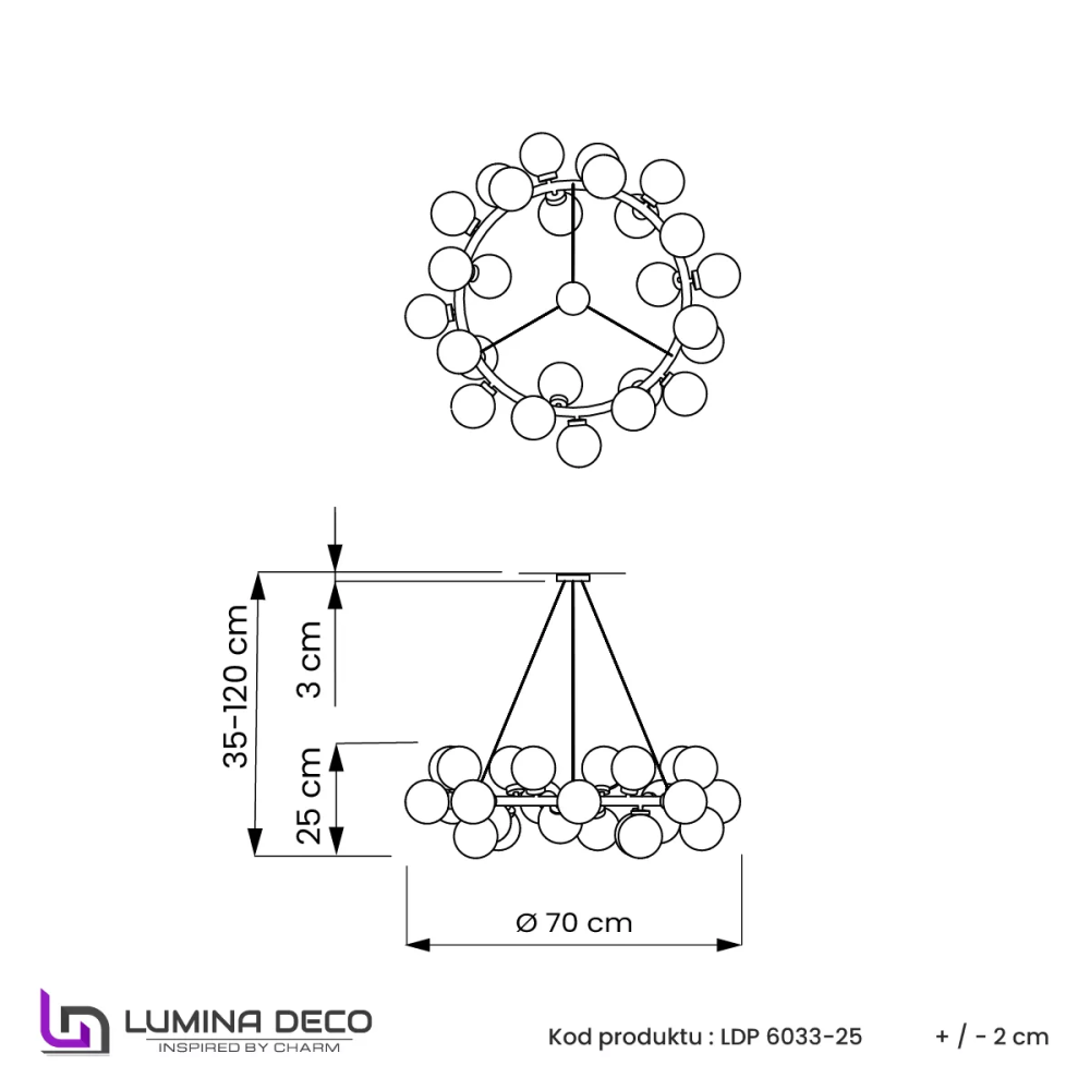 Подвесная люстра Lumina Deco Marsiada LDP 6033-25 BK+MD