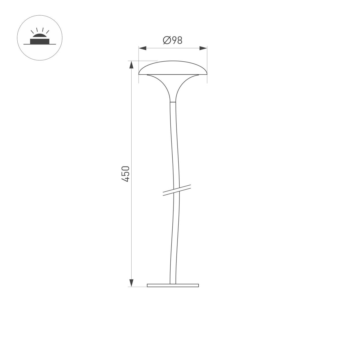 Ландшафтный светильник Arlight KT-MUCENA-BOLL-B-H450-2W Warm3000 (WH, 100 deg, 24V) 050670