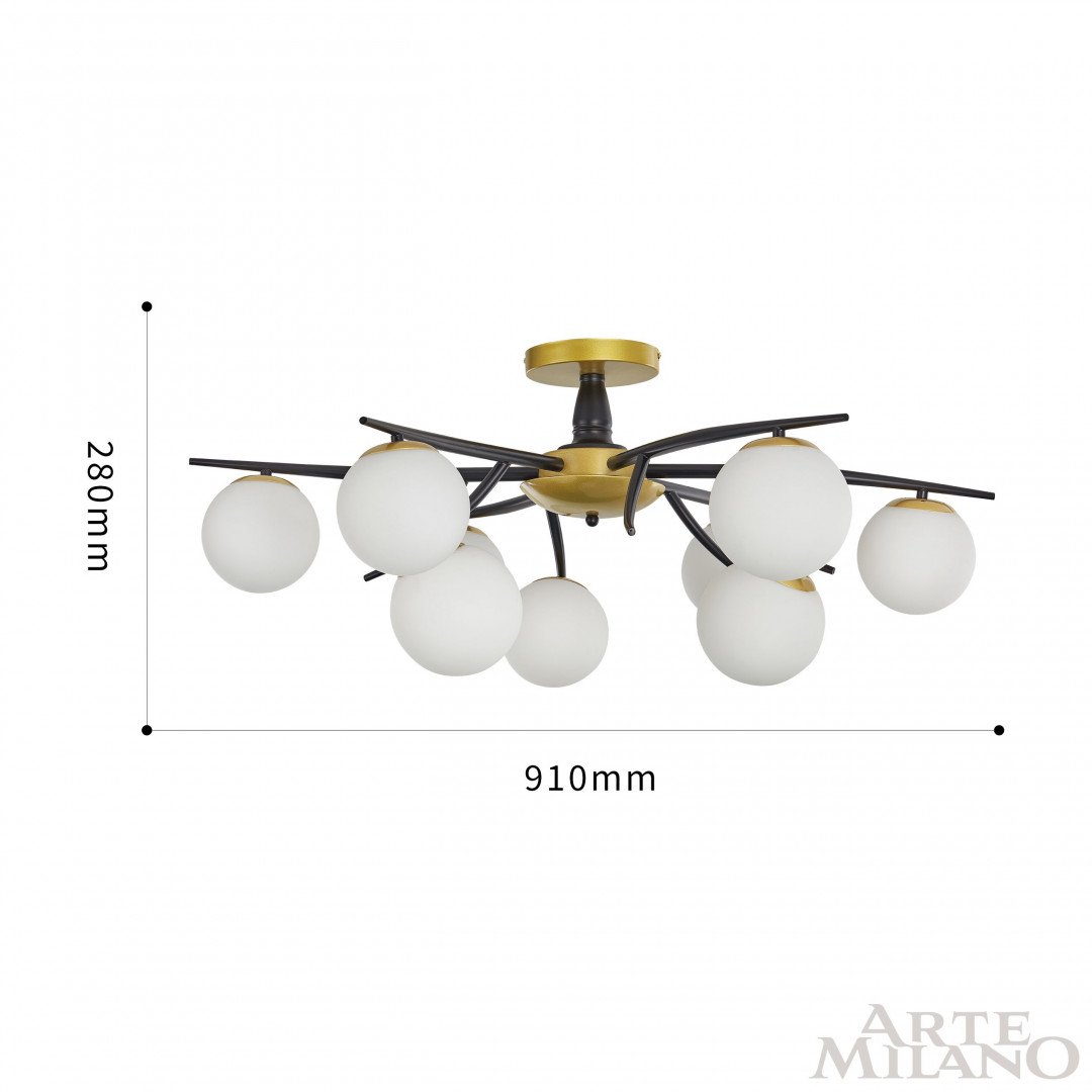 Потолочная люстра Arte Milano Neapolis 273408/9 BK/GD