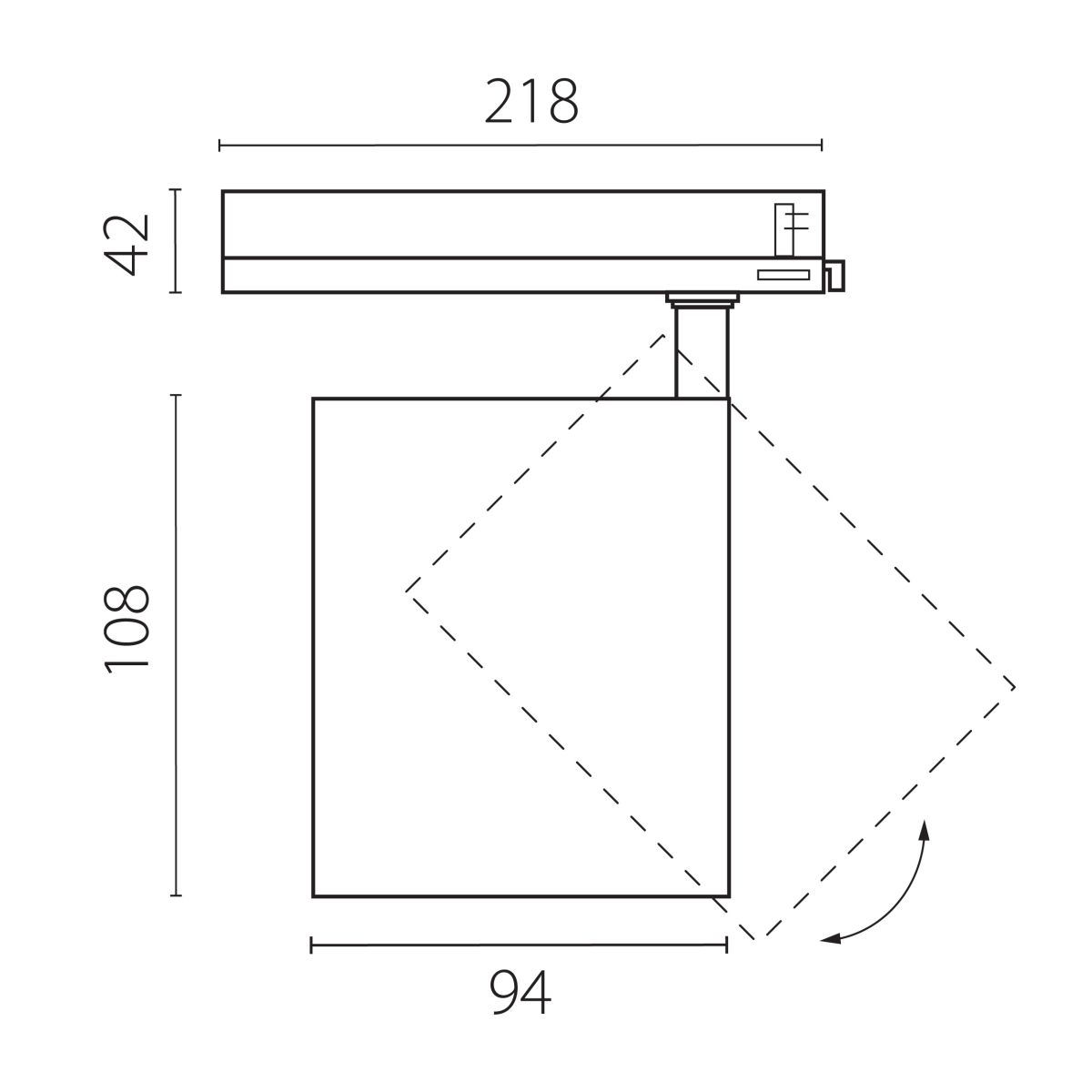 Трековый трехфазный светильник Quattro LED с управлением TRIAC Lightstar Alta Base A5436TRIAC