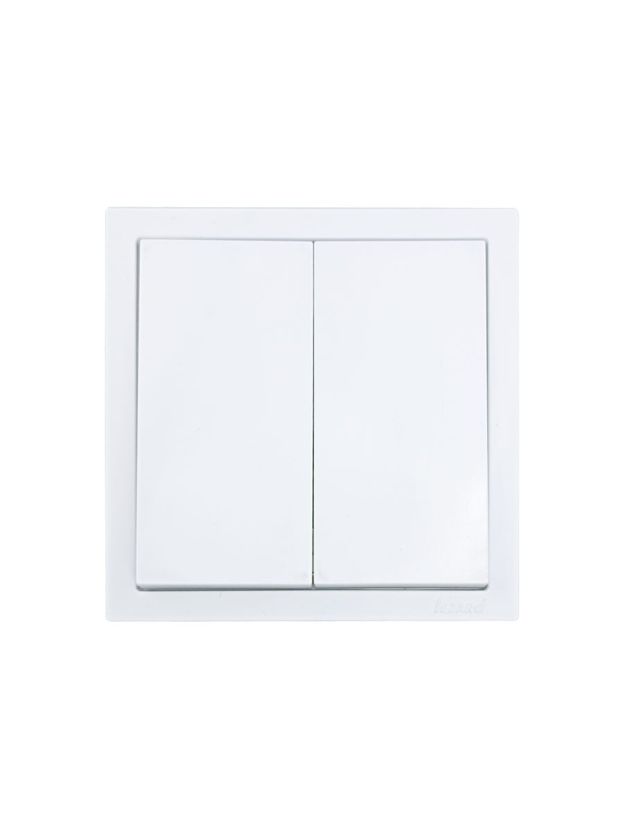 Выключатель 2-ой белый безвинтовой зажим/клемма Lezard Zima 704-0288-101QC