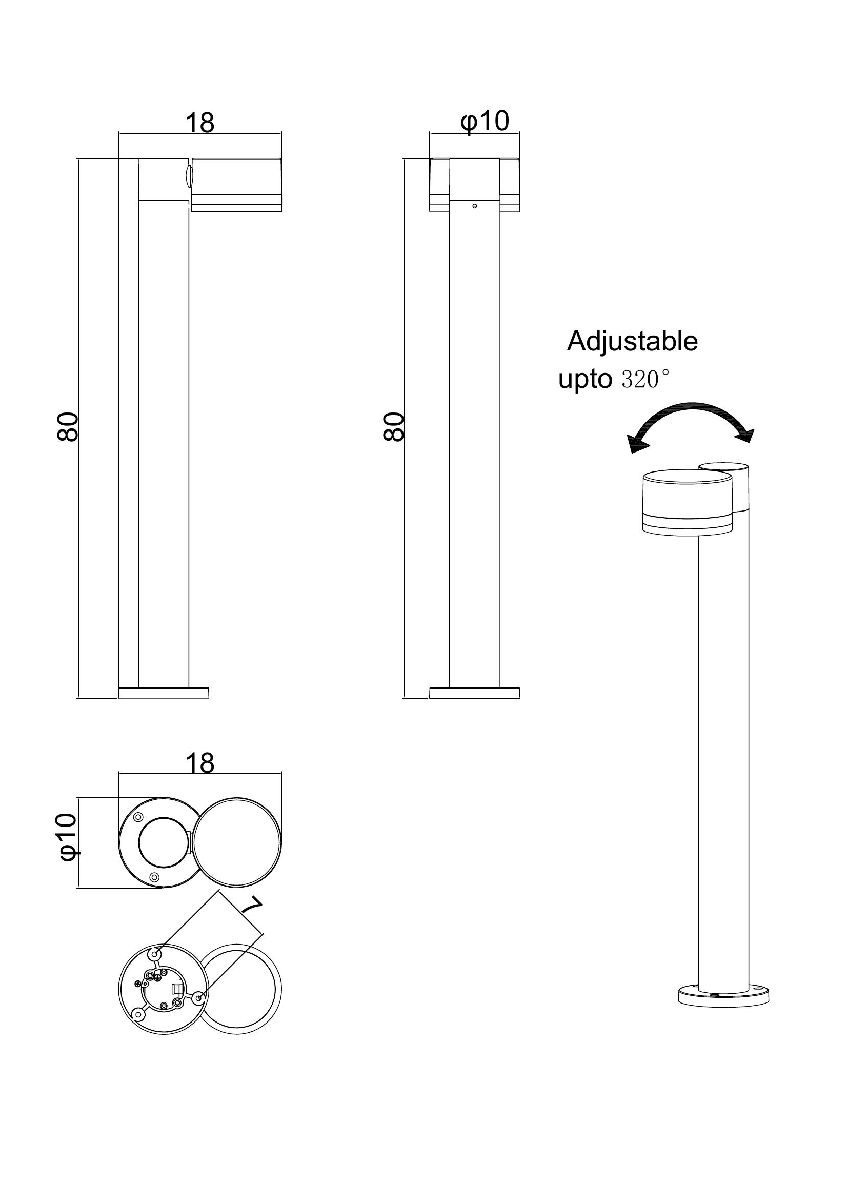 Ландшафтный светильник Arte Lamp Nunki A1910PA-1BK