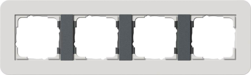 Рамка 4-постовая Gira E3 светло-серый/антрацит 0214421