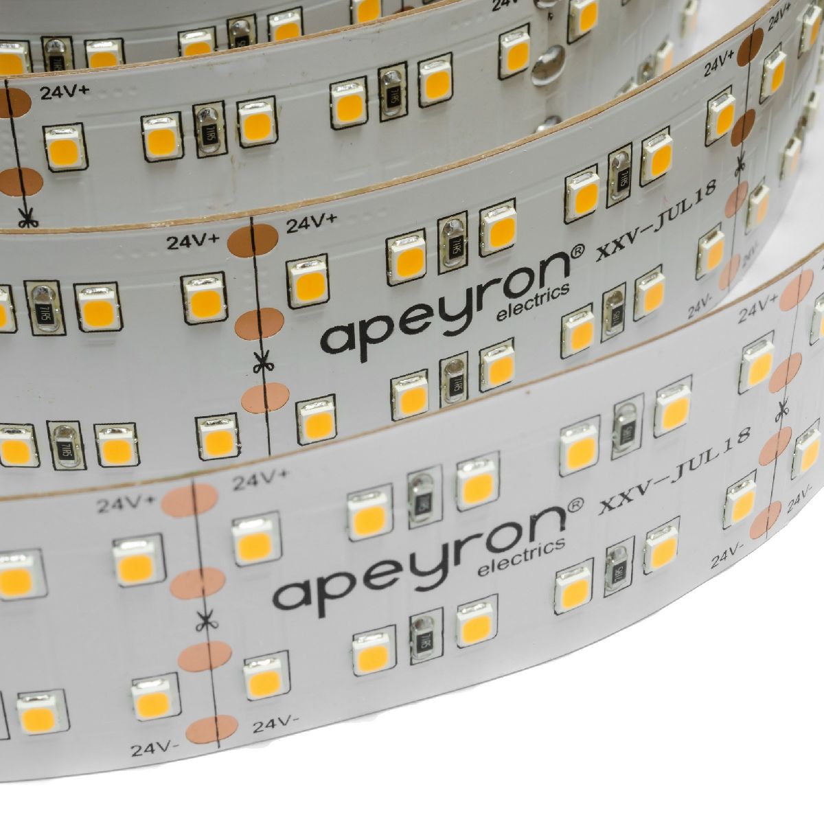 Светодиодная лента Apeyron 24В 2835 38Вт/м 4000К 3800Лм/м 2м IP20 255BL