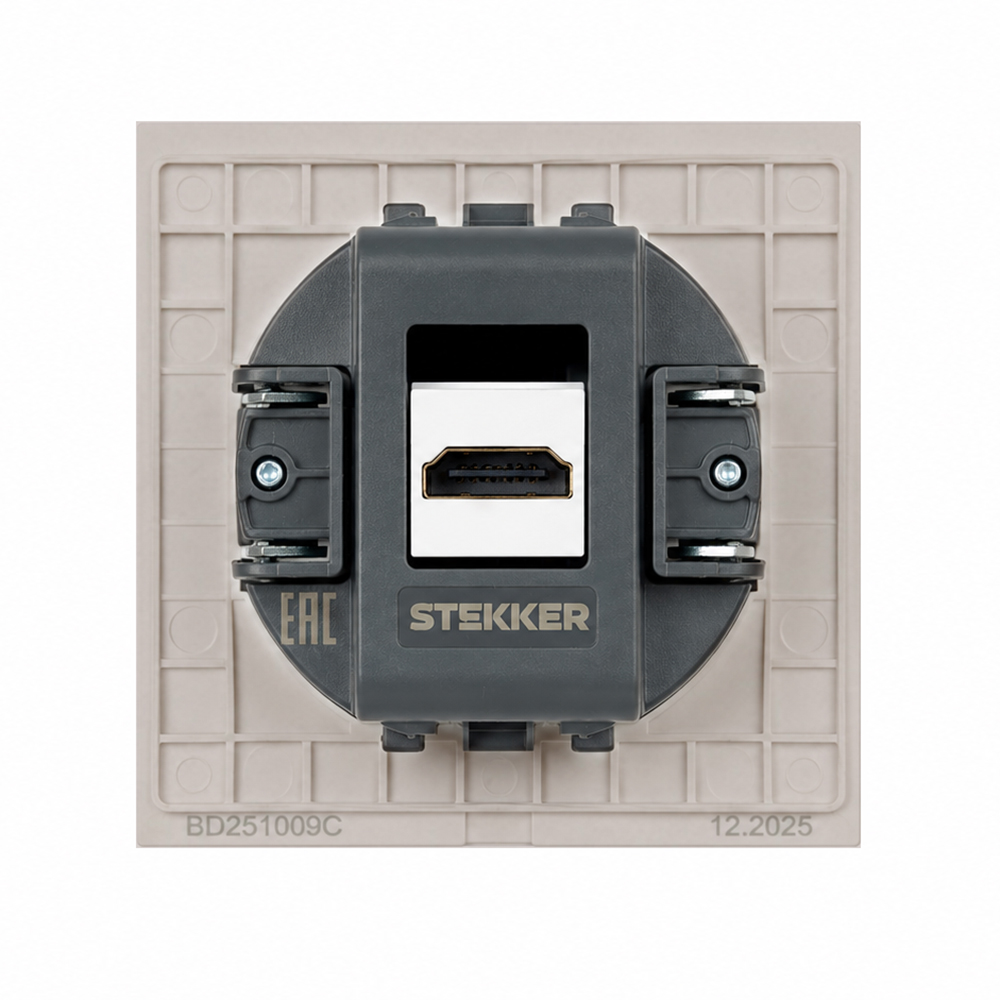 Розетка HDMI 2.0 Type A Stekker Мия RST00-3118-08 пудровый жемчуг 50829