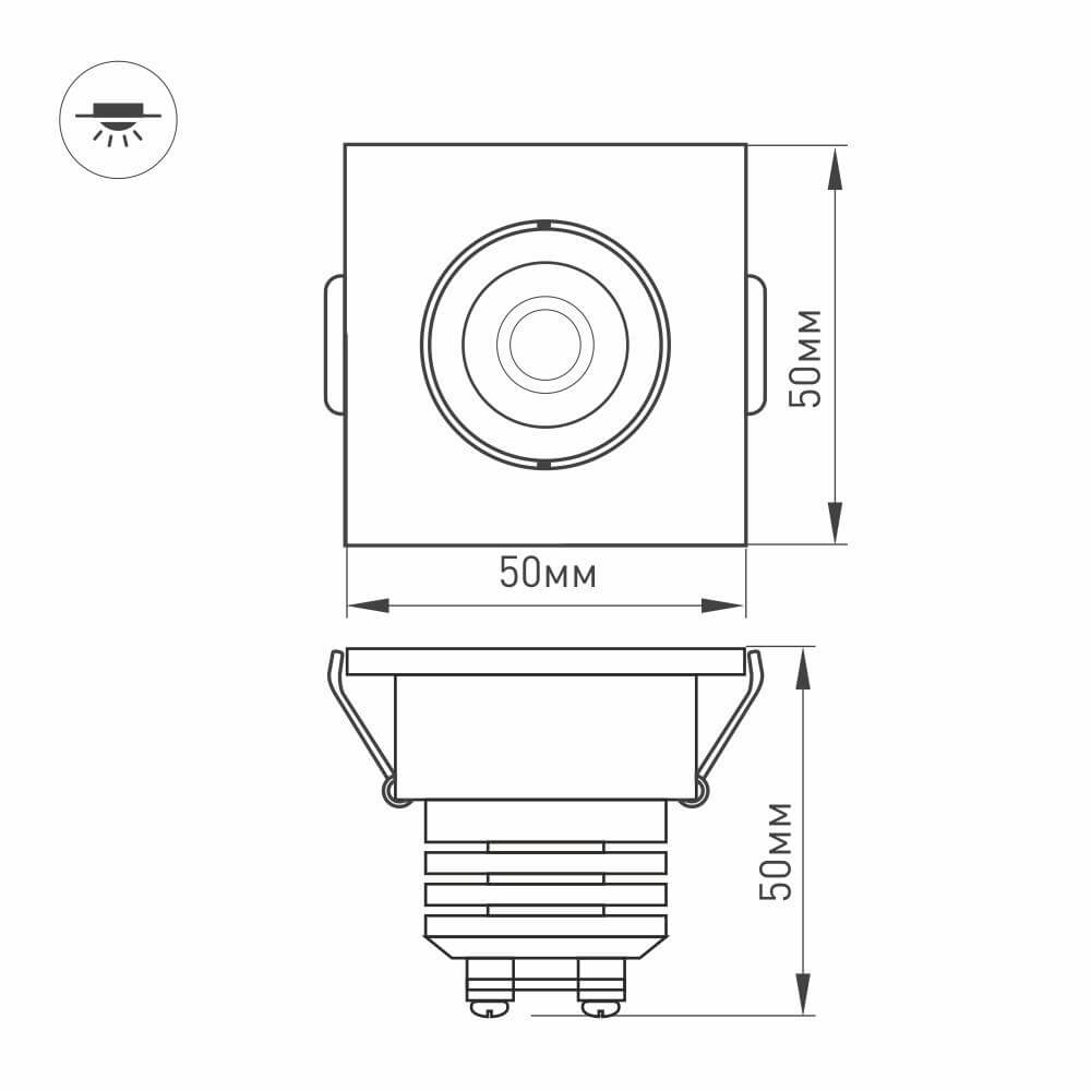 Мебельный светильник Arlight LTM-S50x50WH 5W White 25deg