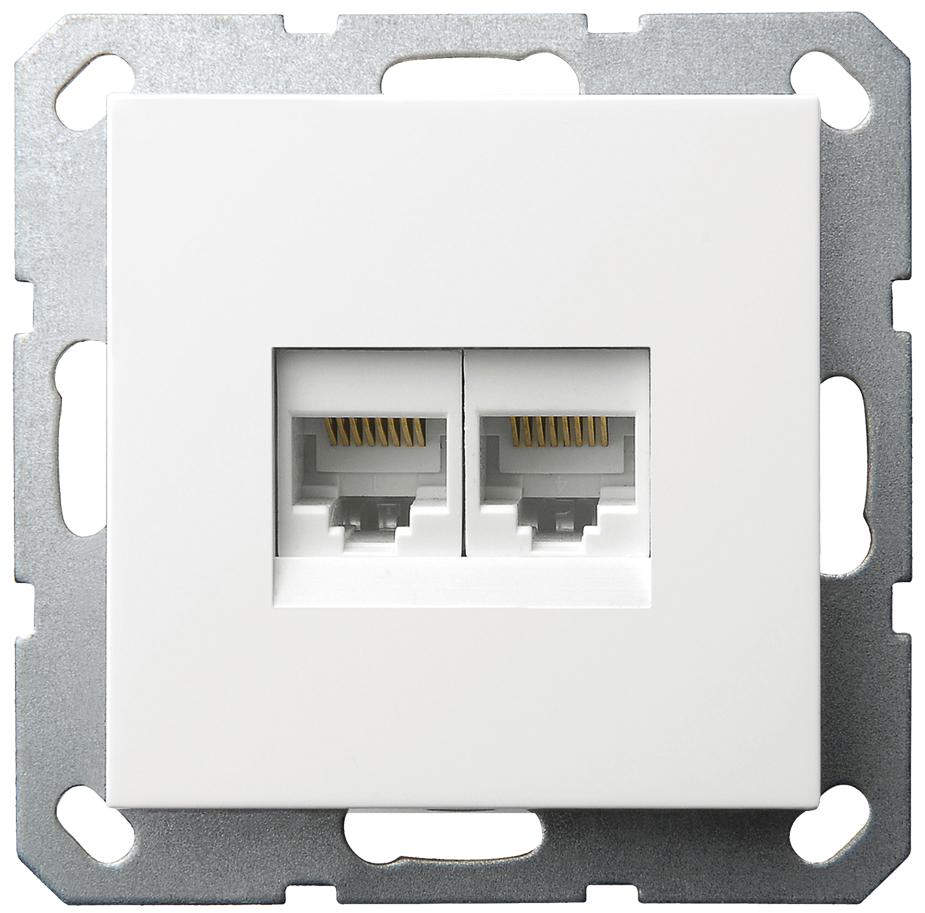 Розетка компьютерная двойная Jasmart RJ46 6 кат G6108W