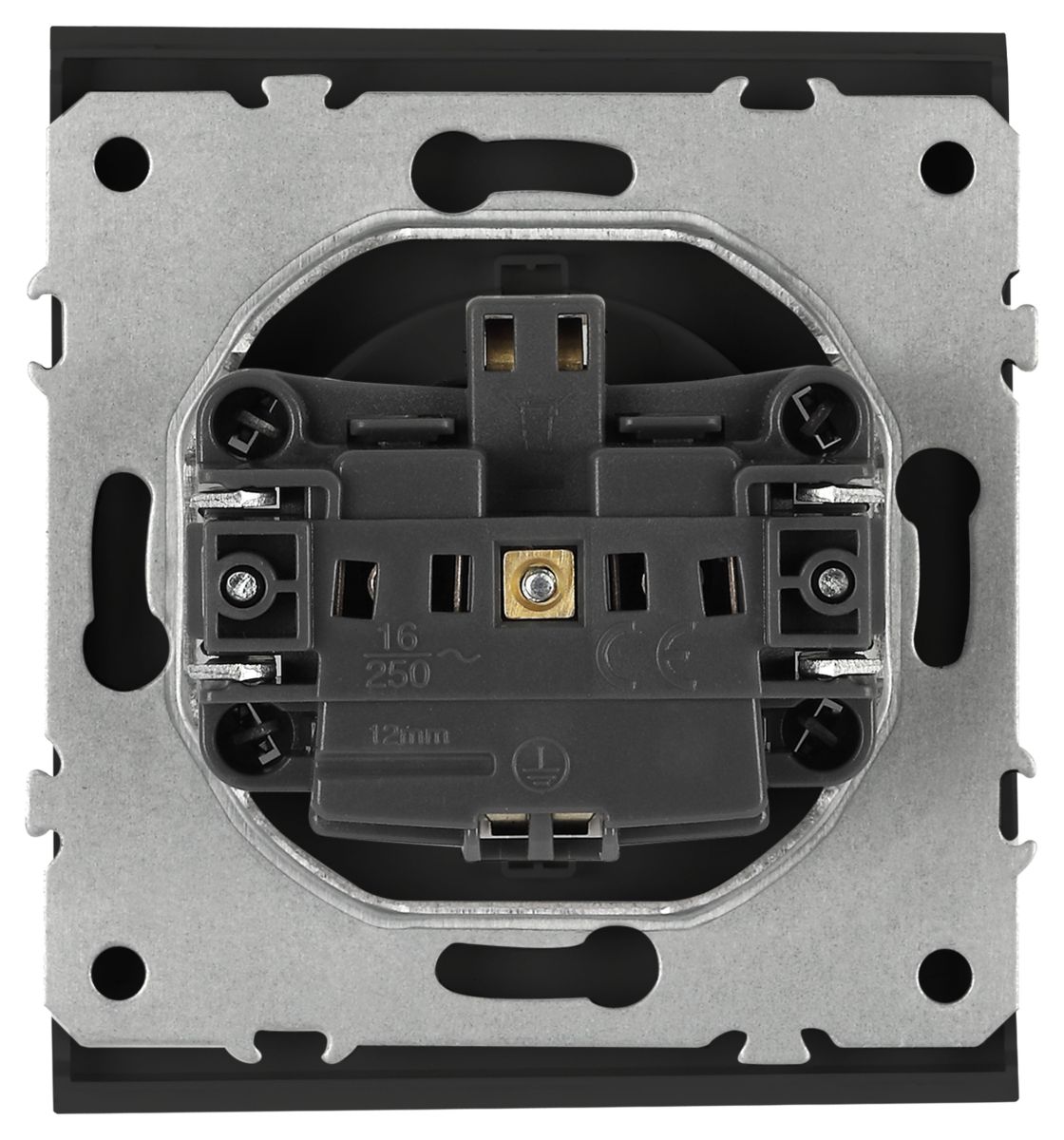 Розетка Эра Arktik 16-2103-05 с заземлением 2P+E Schuko со шторками с крышкой 16А-250В антрацит Б0070438