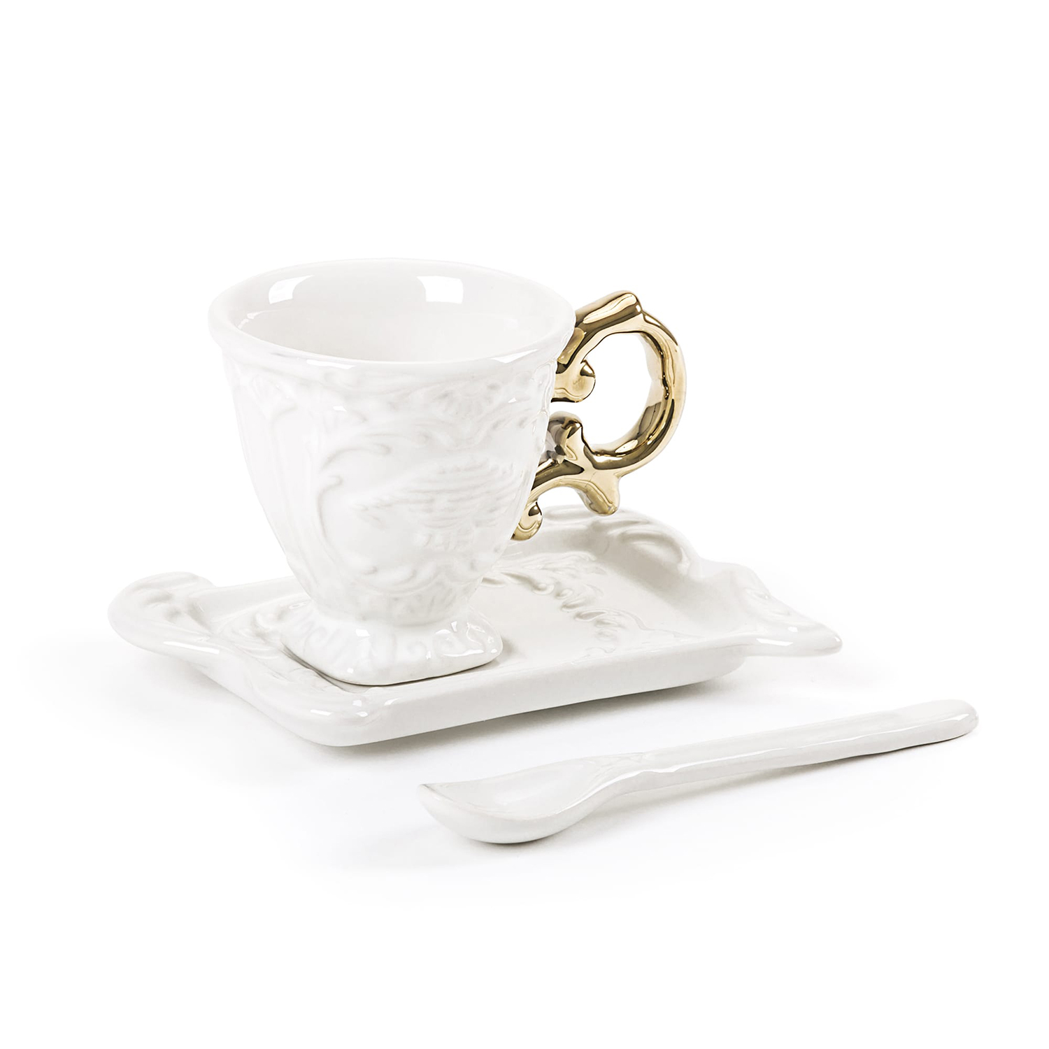 Блюдце с чашкой I-Coffee Seletti I-Wares Gold 9869