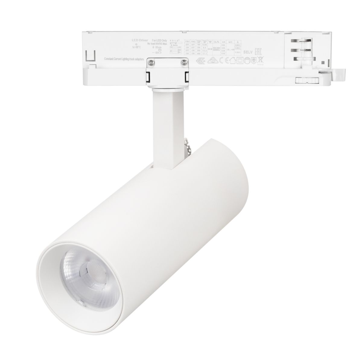 Трековый трехфазный светильник Arlight LGD-GERA-4TR-R74-20W Warm3000 (WH, 55 deg, 230V, DALI) (IP20 Металл) 058811