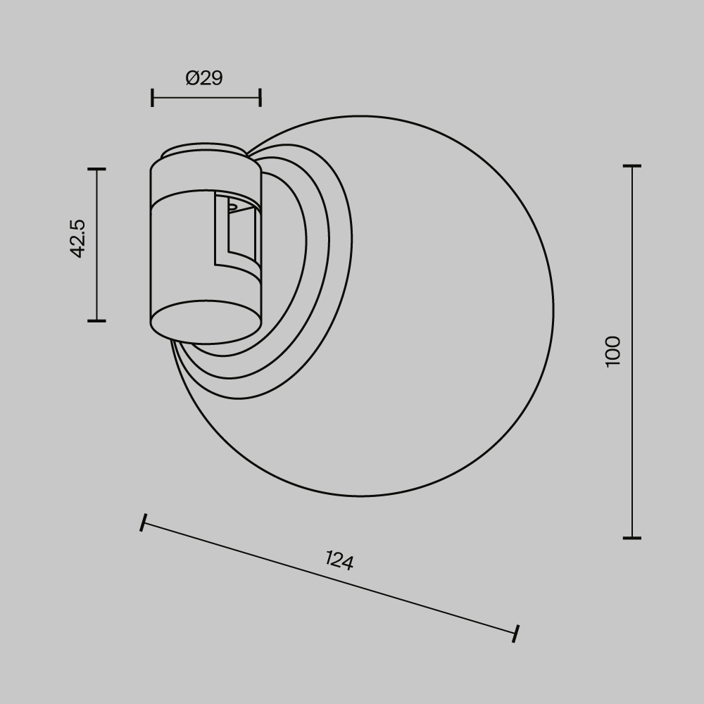 Трековый магнитный светильник Maytoni Technical Luna TR229-1-5W3K-BS