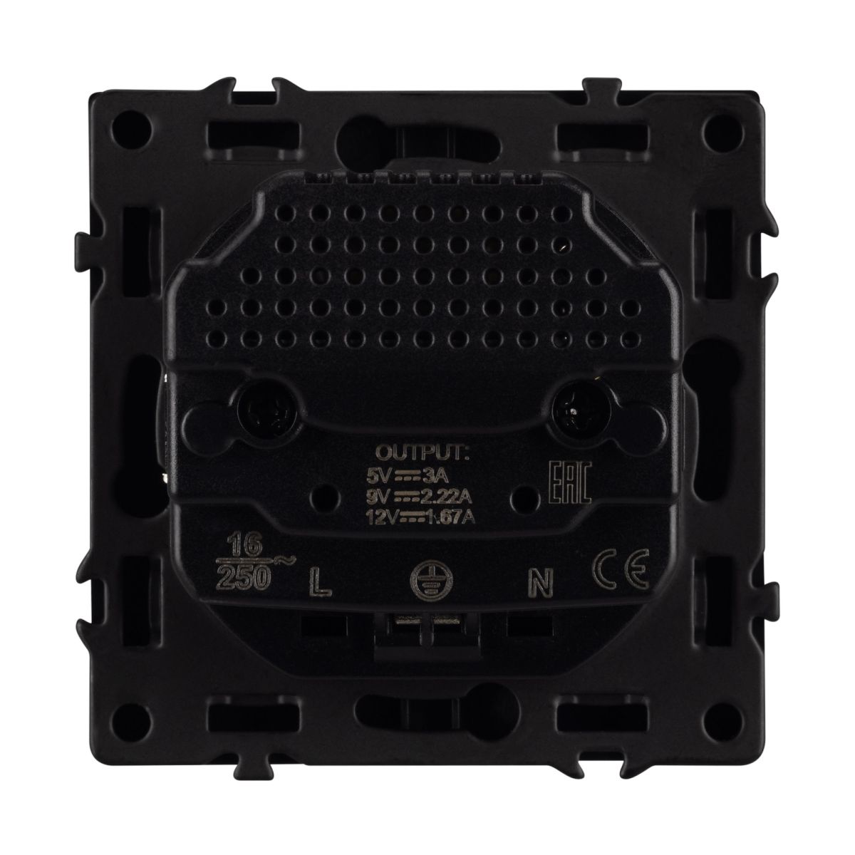Механизм розетки с USB зарядкой Arlight SCT-NOBE-MUCC-SFPL-BK (230V, 16A) 061813