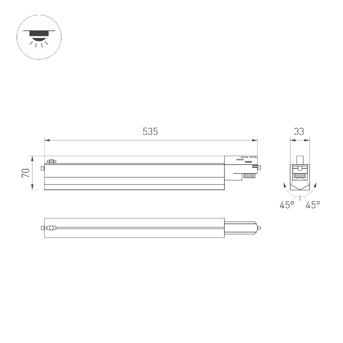 Трековый трехфазный светильник Arlight LGD-NEPTUN-4TR-L535-20W Day4000 042218