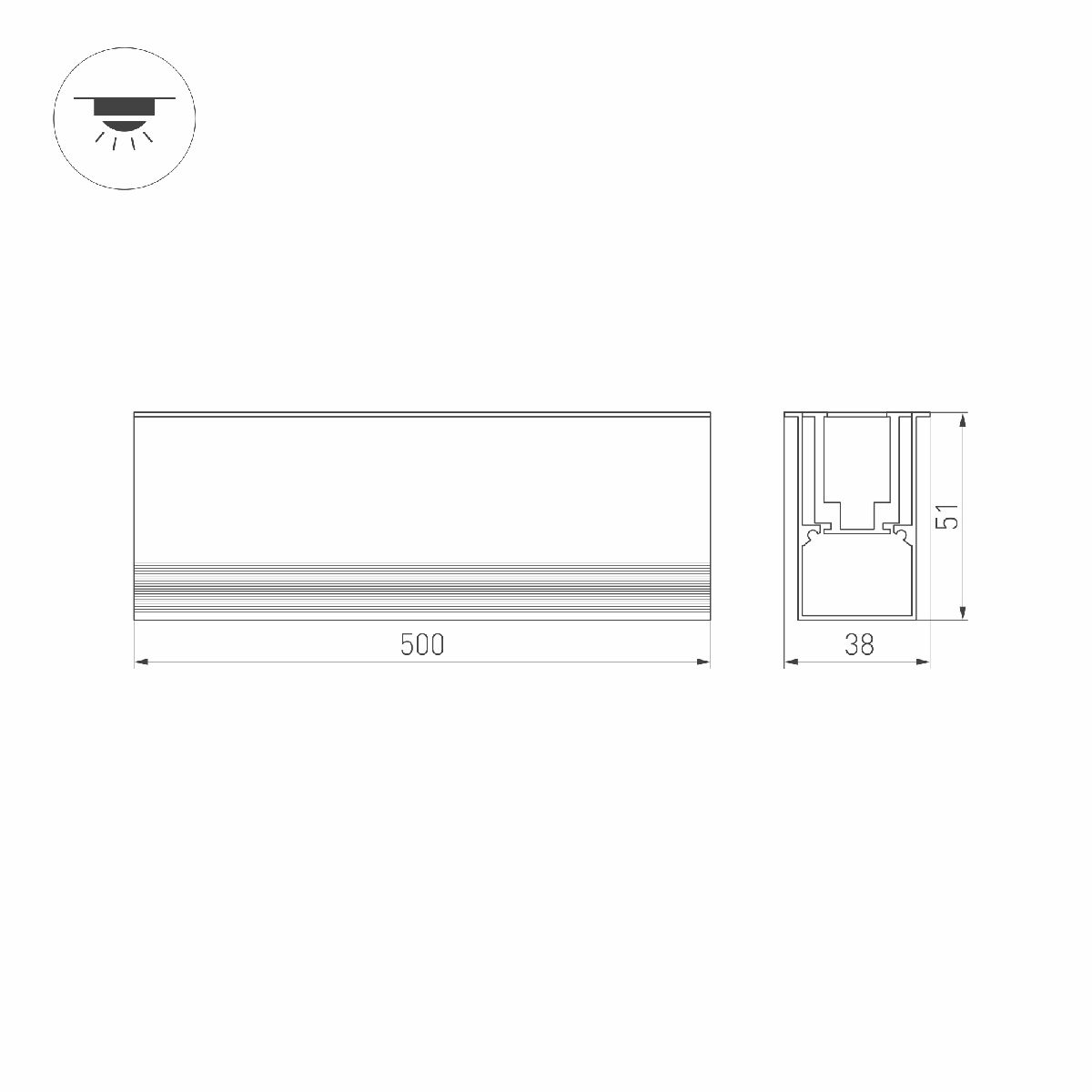 Грунтовый светильник Arlight ART-LUMILINE-3351-500-12W Warm3000 024946(2)