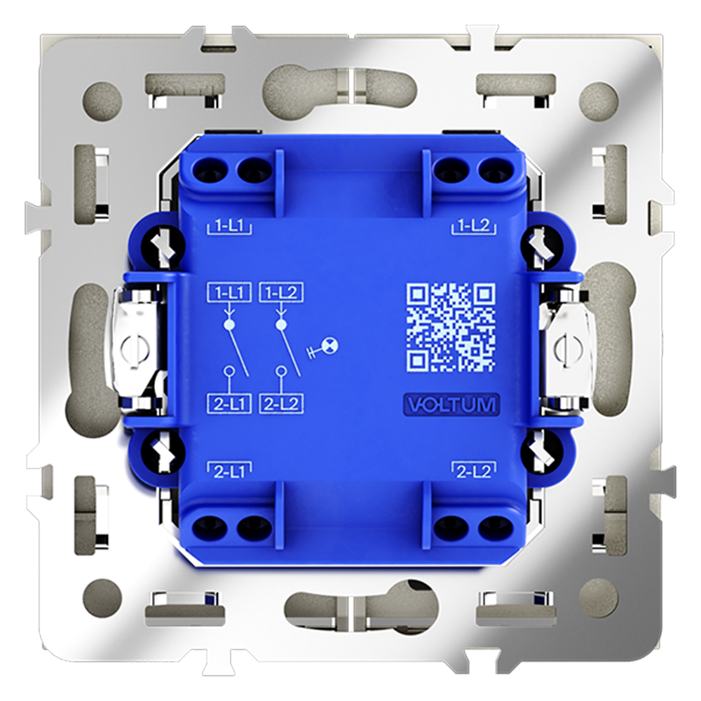 Выключатель двухклавишный с подсветкой Voltum S70 VLS020205