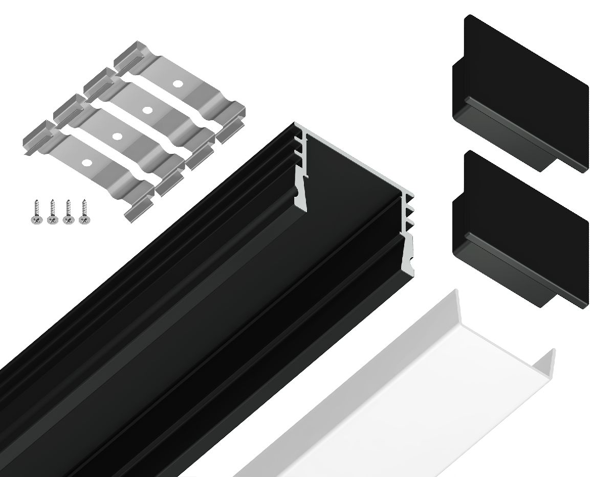 Алюминиевый накладной профиль Ambrella Light Alum Profile GP1750BK УЦ