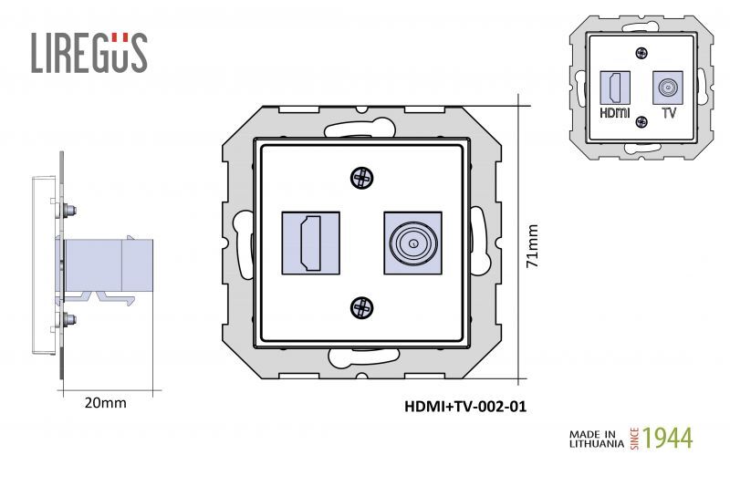 Розетка HDMI и TV Liregus Epsilon 28-1132