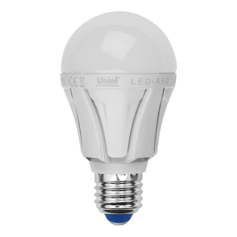 Лампа светодиодная (UL-00001522) Uniel E27 8W 3000K матовая LED-A60 8W/WW/E27/FR PLP01WH