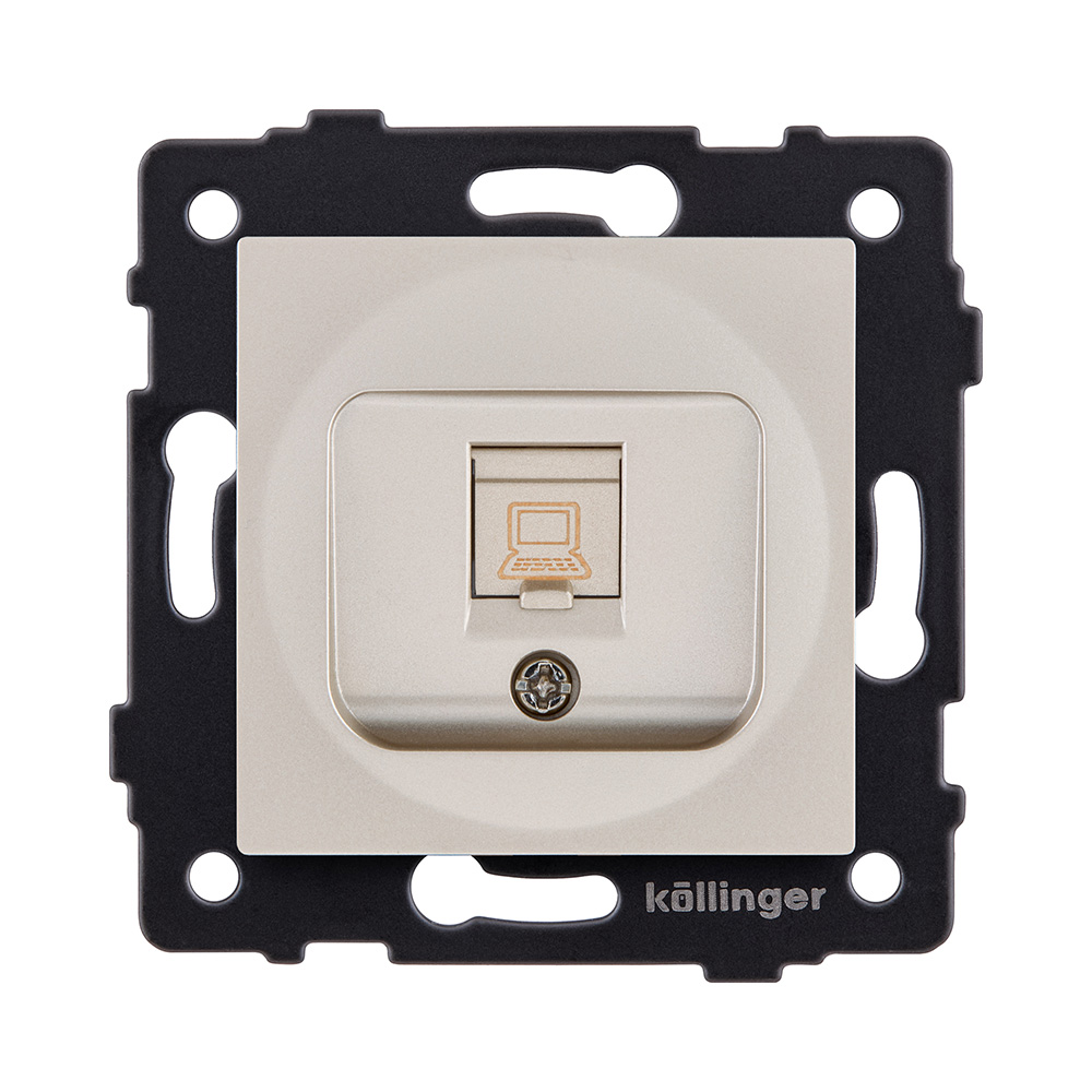Розетка Ethernet RJ45 Cat.5, золотой Kollinger REA-016GD для Aspekt, Eleganz, Reflex