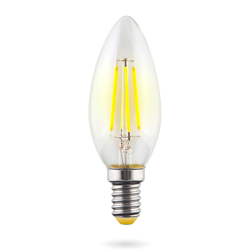 Лампа светодиодная Voltega E14 6W 2800К свеча прозрачная VG10-C1E14warm6W-F 7019