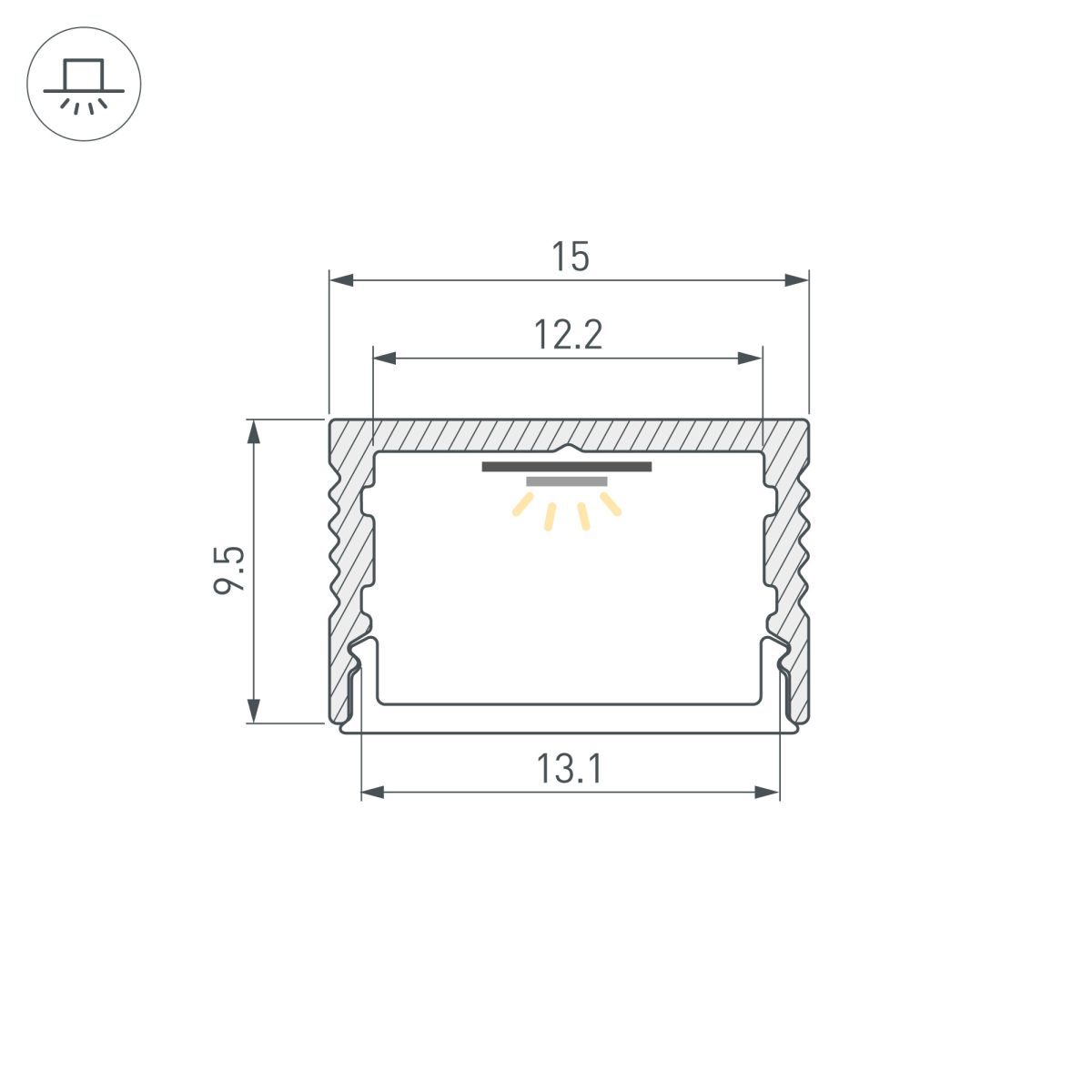 Профиль Arlight SL-SLIM15-H10-3000 ANOD (Алюминий) 065310