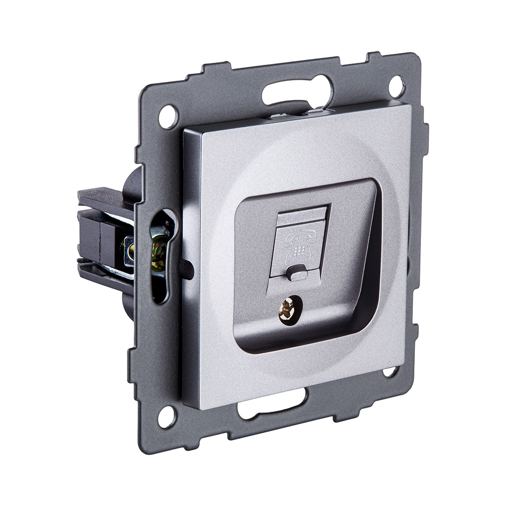 Розетка Ethernet RJ45 Cat.6, серый Kollinger REA-018GY для Aspekt, Eleganz, Reflex