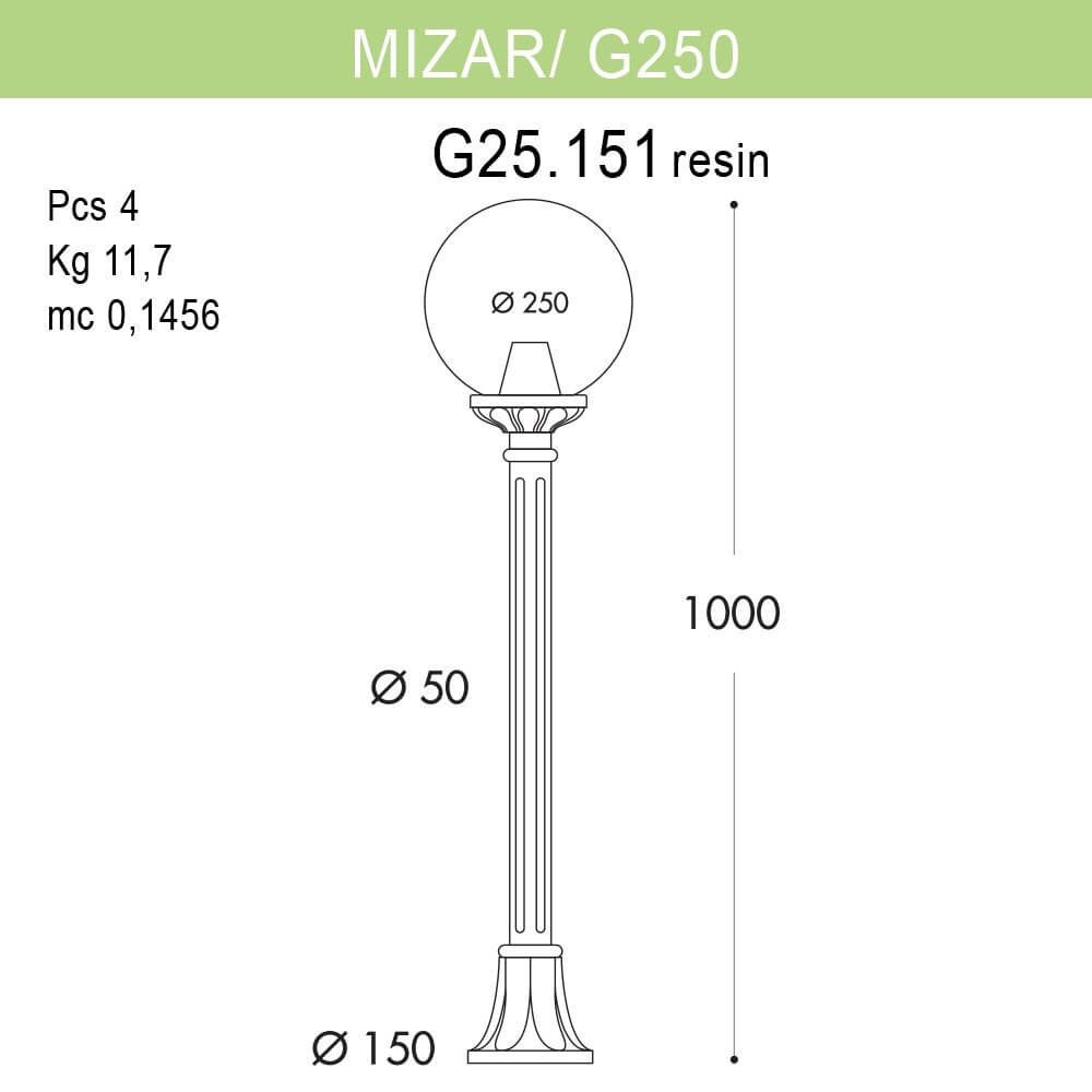 Уличный светильник Fumagalli Mizarr/G250 G25.151.000.AXE27