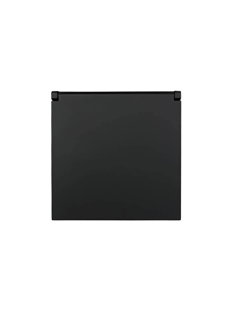 Розетка с/з с крышкой ПБТ, черный бархат, безвинтовой зажим/клемма IP-44 Lezard Zima 704-4288-123BIPCHQC