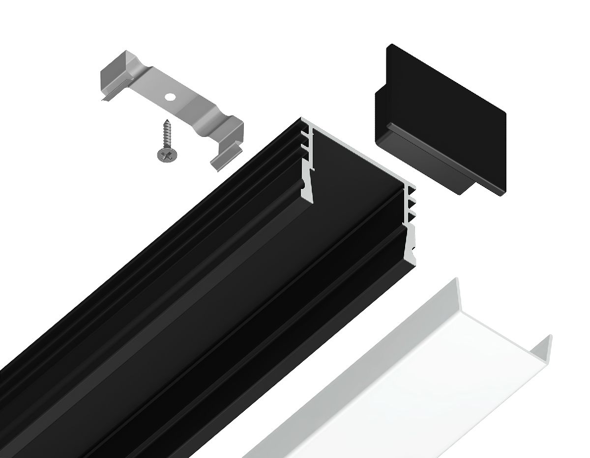 Алюминиевый накладной профиль Ambrella Light Alum Profile GP1750BK УЦ
