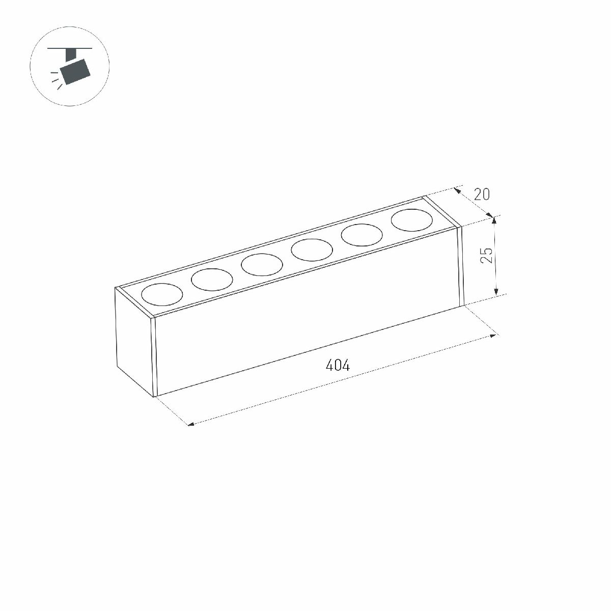 Трековый магнитный светильник Arlight MAG-DOTS-25-L400-12W Day4000 (BK, 30 deg, 24V, DALI) 046325