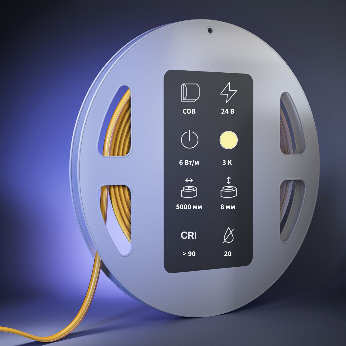 Светодиодная лента Maytoni Led Strip 24В COB 6Вт/м 3000К 5м IP 20 201286