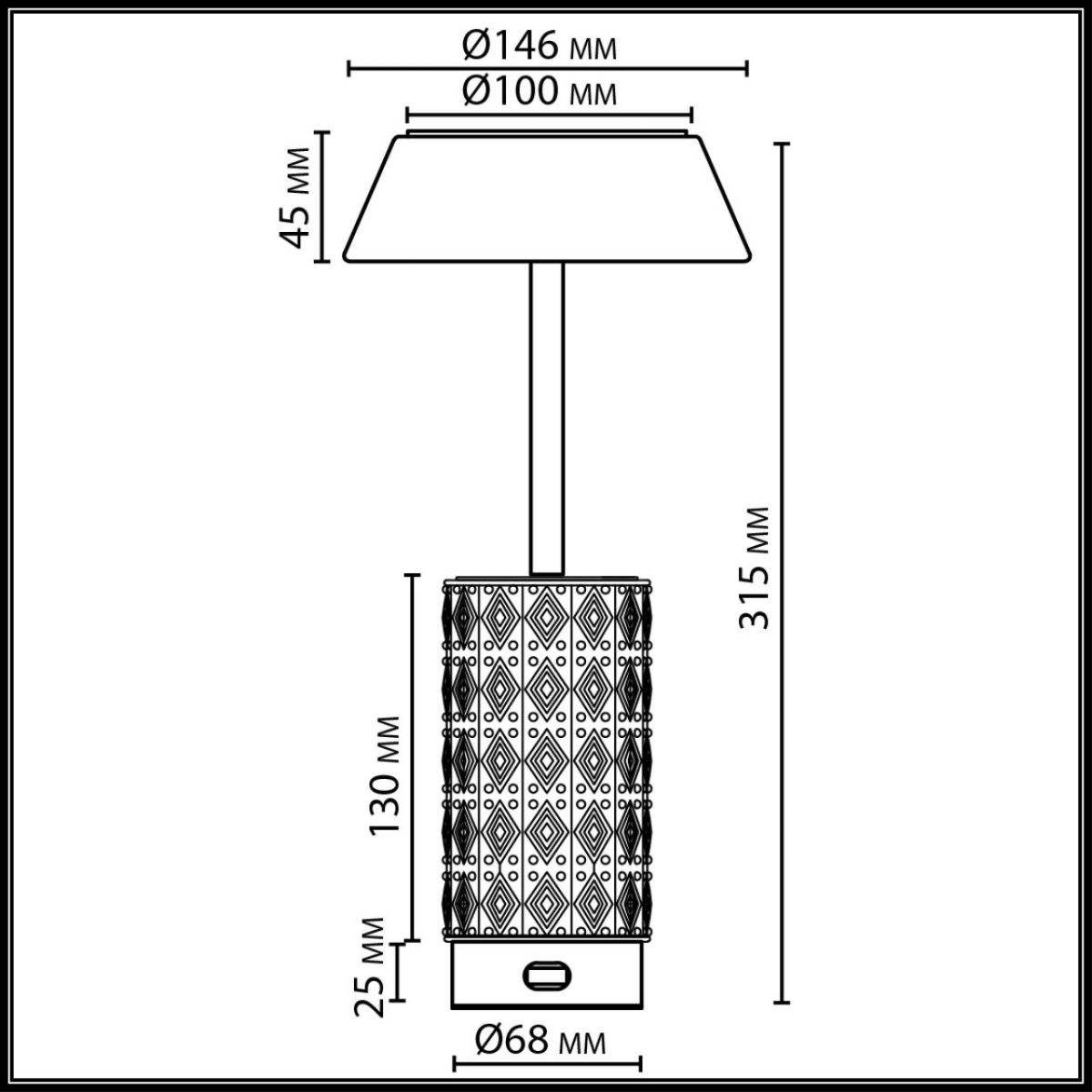 Настольная лампа беспроводная Odeon Light L-Vision Lulu 5453/8TLA