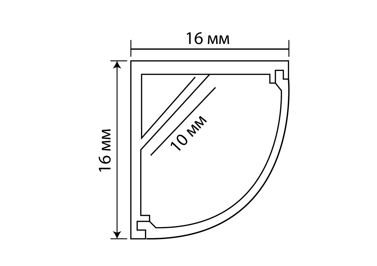 Угловой алюминиевый профиль Donel DN18503Alu