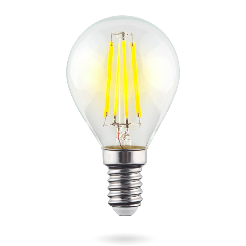 Лампа светодиодная Voltega E14 6W 4000К шар прозрачный VG10-G1E14cold6W-F 7022 УЦ