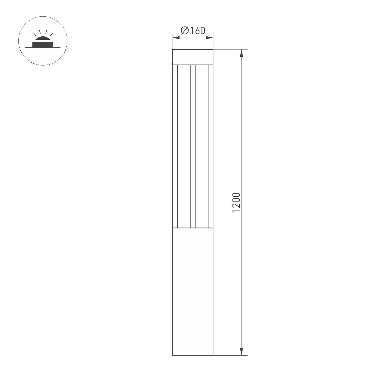 Ландшафтный светильник Arlight LGD-CASTELLO-BOLL-H1200-20W Warm3500-MIX 047686