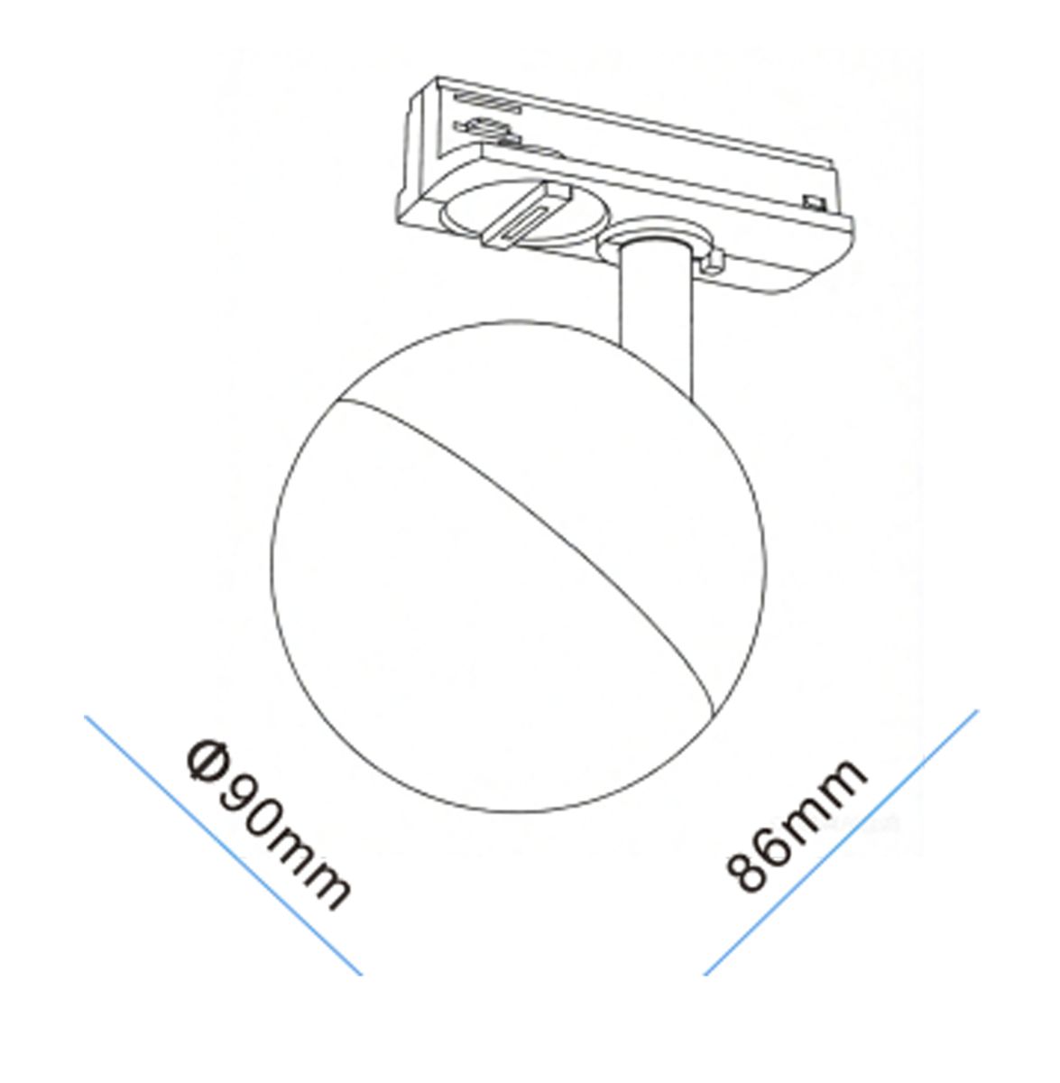 Трековый однофазный светильник IMEX IL.0010.0022-BK