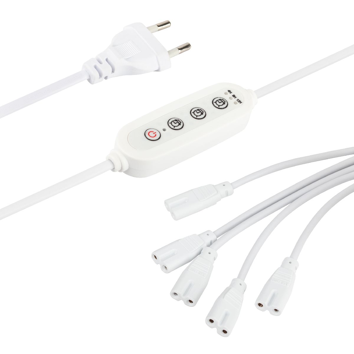 Разветвитель сетевой для линейных светильников Эра 5х IEC C7 2 pin+timer (9/12/15 H) 2м Б0060527