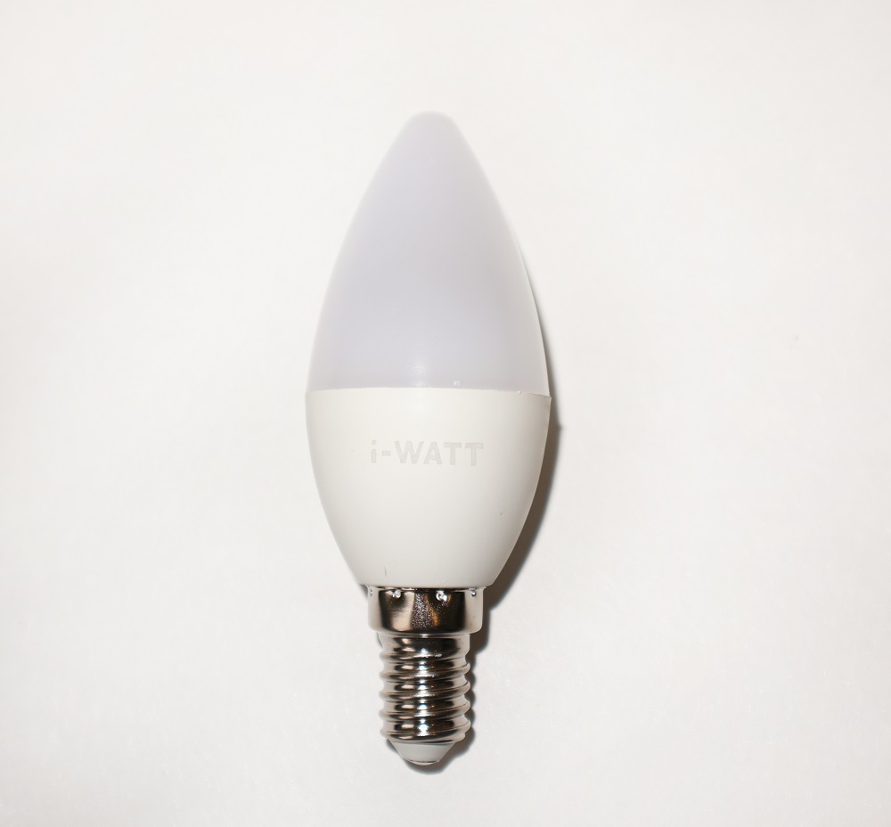 Лампа светодиодная i-Watt E14 8W 6400К свеча матовая i-17112