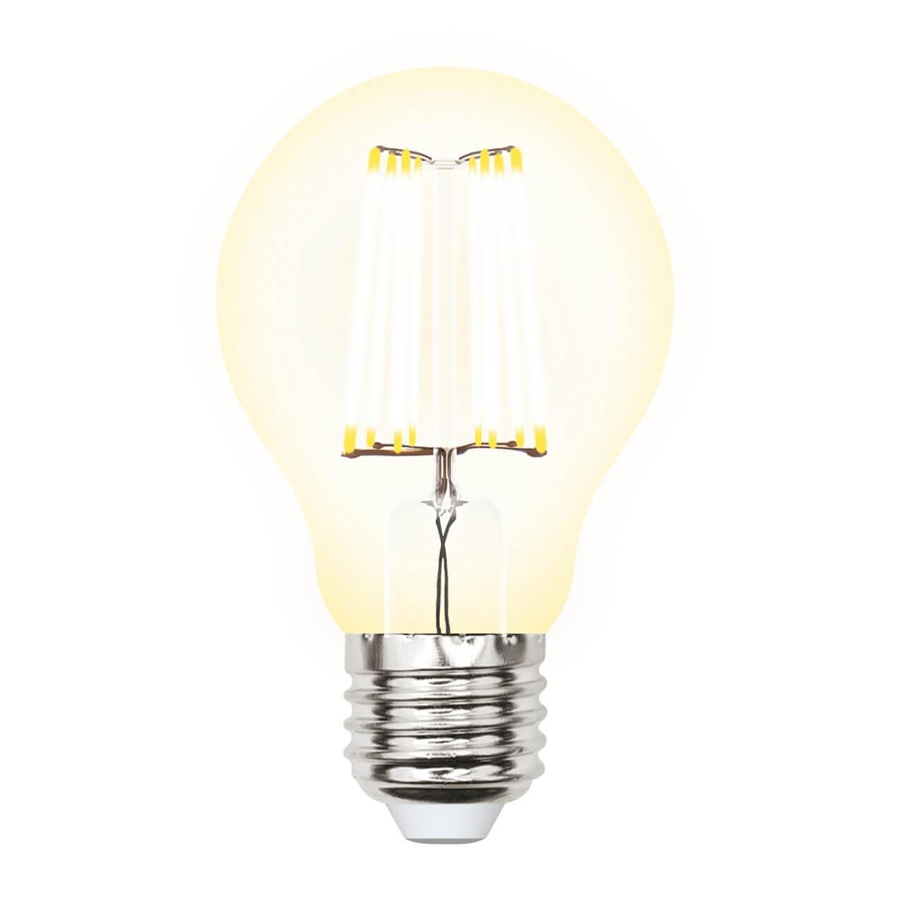 Лампа светодиодная филаментная Uniel E27 10W 3000K груша прозрачная LED-A60-10W/WW/E27/CL PLS02WH Набор из 5штук UL-00008083 в Москве