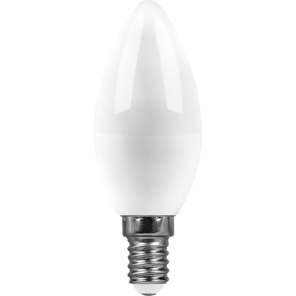Лампа светодиодная Feron E14 7W 6400K свеча матовая SBC3707 55169