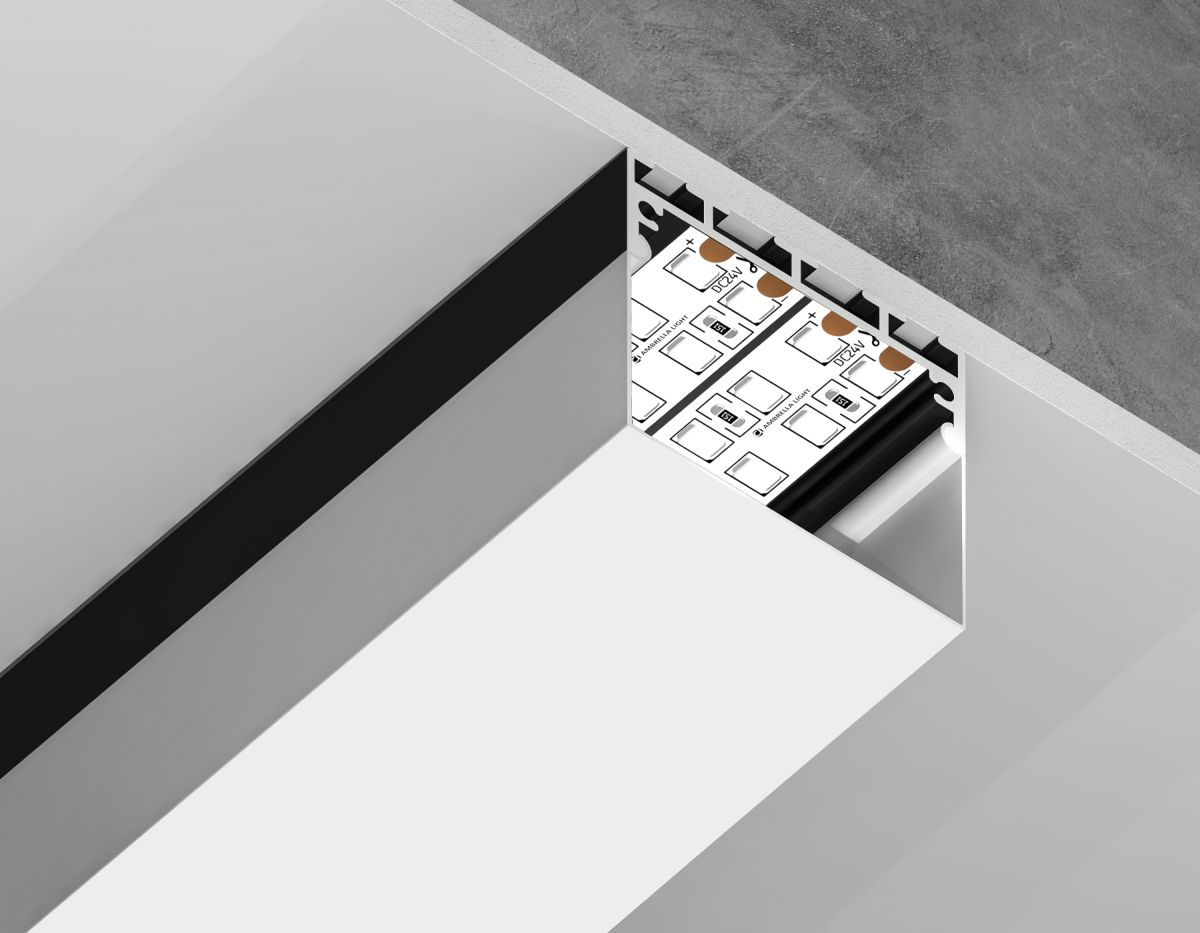 Алюминиевый профиль накладной/подвесной Profile System 42*45 для светодиодной ленты до 33,4мм Ambrella Light Illumination GP3070BK