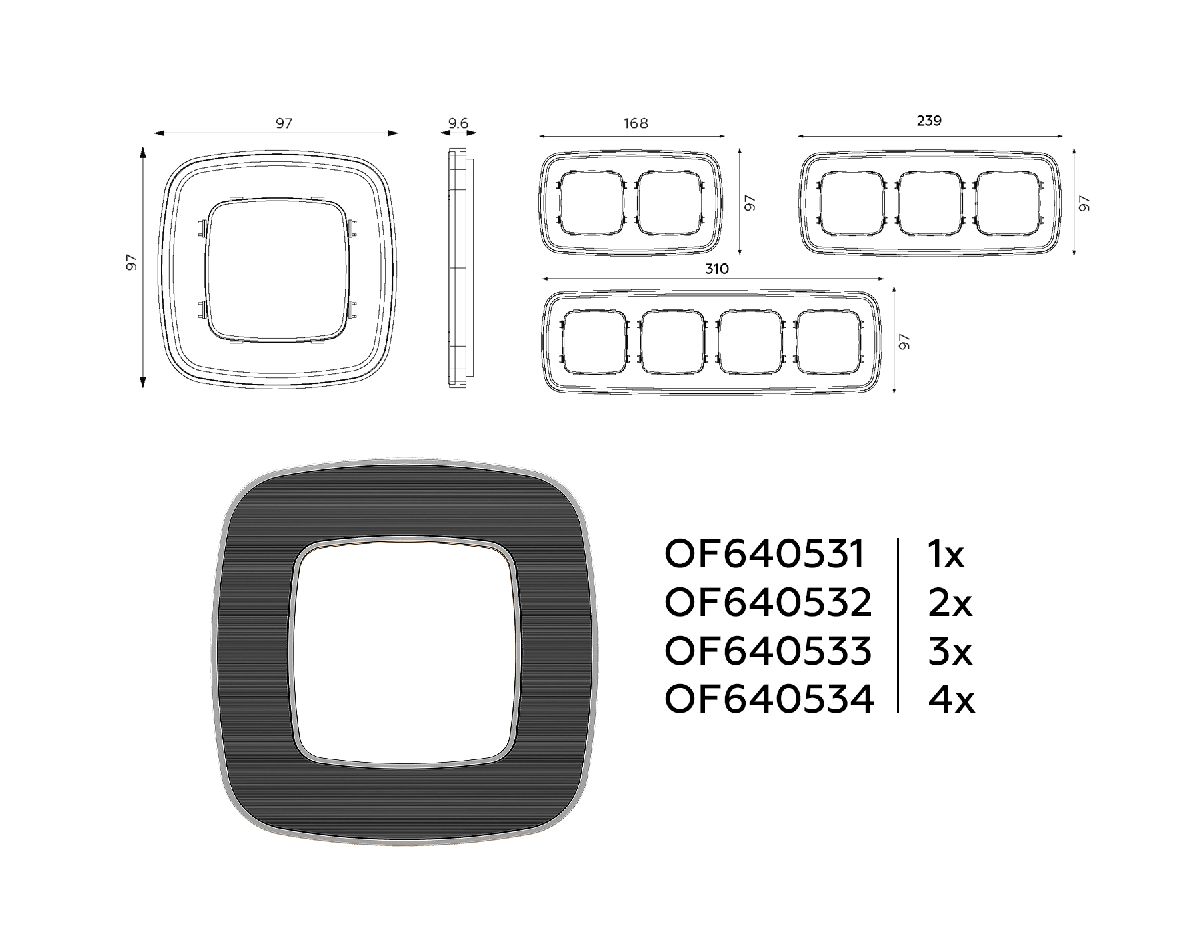 Рамка двухместная Ambrella Volt Coint OF640532